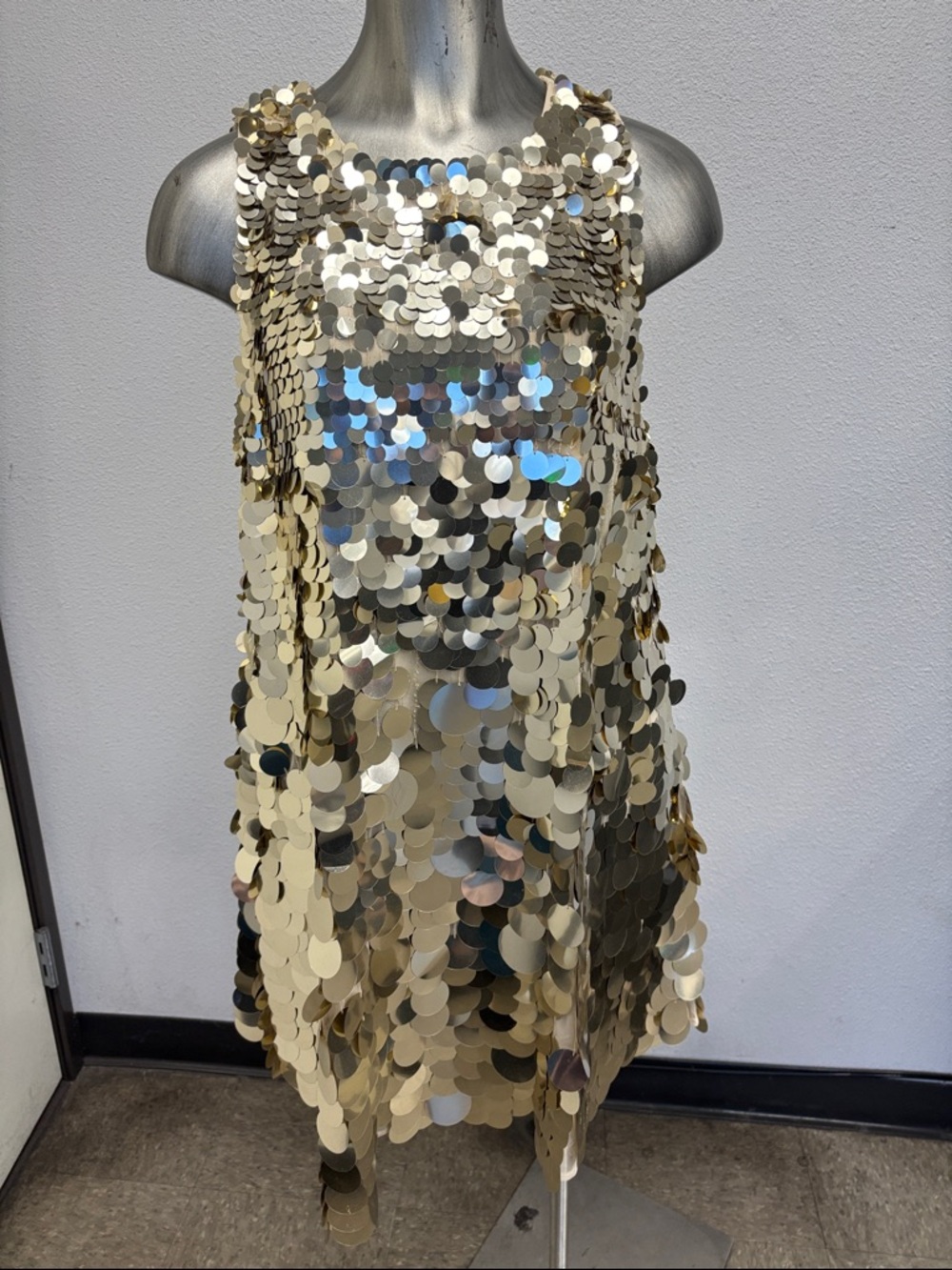 Mac Duggal Champagne Sequin Embellished Dress size 12